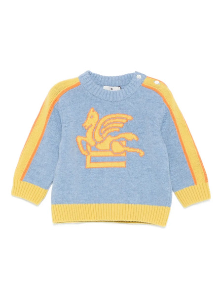  Etro Kids Pegasus-intarsia Sweater - Blue 
