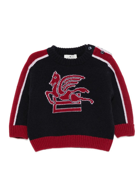  Etro Kids Pegasus-motif Sweater - Blue 