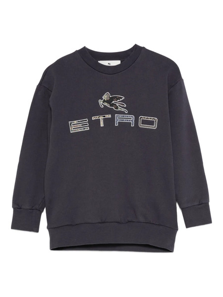  Etro Kids Pegasus-motif Sweatshirt - Blue 