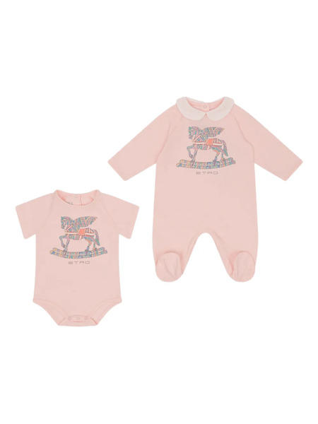  Etro Kids Pegasus-print Bodysuit Set - Pink 