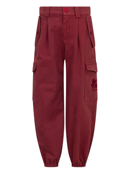  Etro Kids Pleated Cargo Trousers - Red 