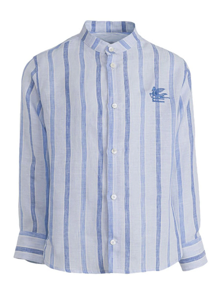  Etro Kids Striped Linen Shirt - Blue 