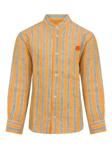  Etro Kids Striped Linen Shirt - Orange 