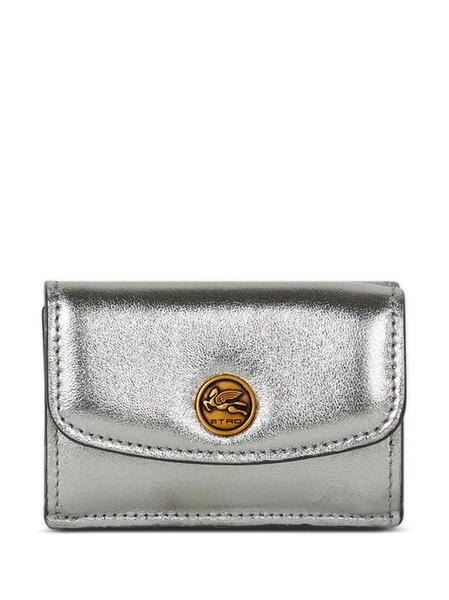  Etro Laminated Leather Coin Purse - Silver 