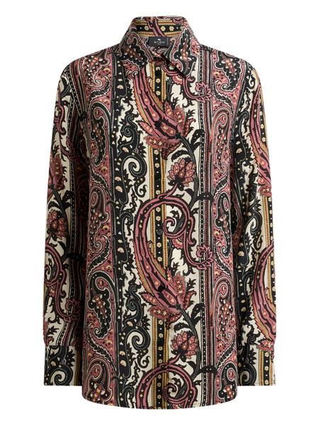  Etro Leafy Paisley-motif Silk Shirt - Red 