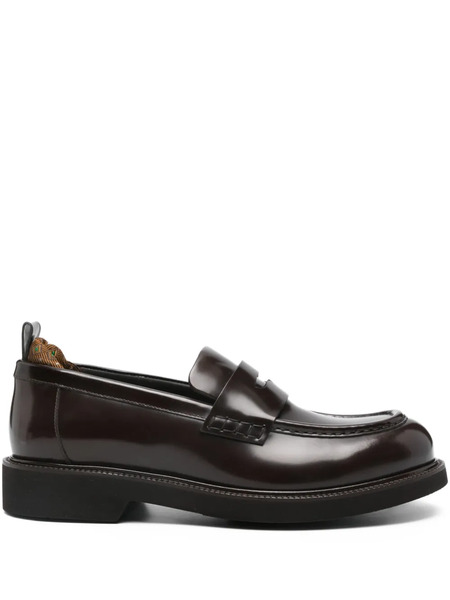  Etro Leather Penny Loafers - Brown 