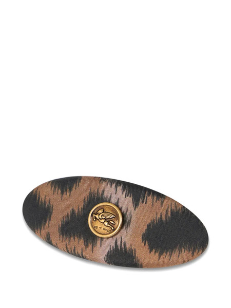  Etro Leopard-print Hair Clip - Brown 