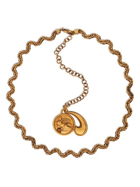 Etro Logo-charm Chain Necklace - Gold 