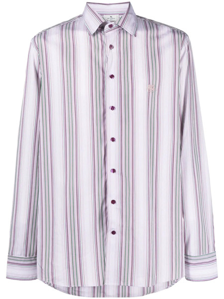  Etro Logo-embroidered Striped Shirt - Pink 