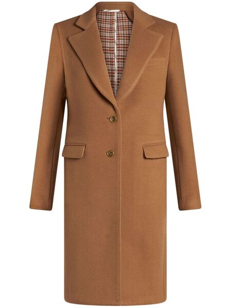  Etro Logo-engraved Buttons Coat - Brown 