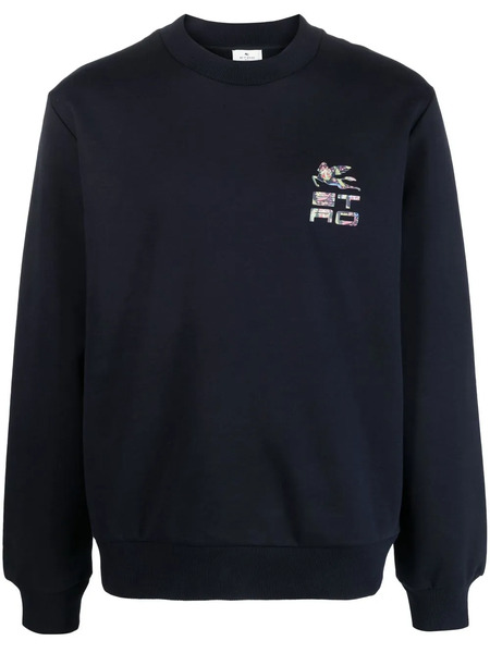  Etro Logo-print Cotton Sweater - Blue 