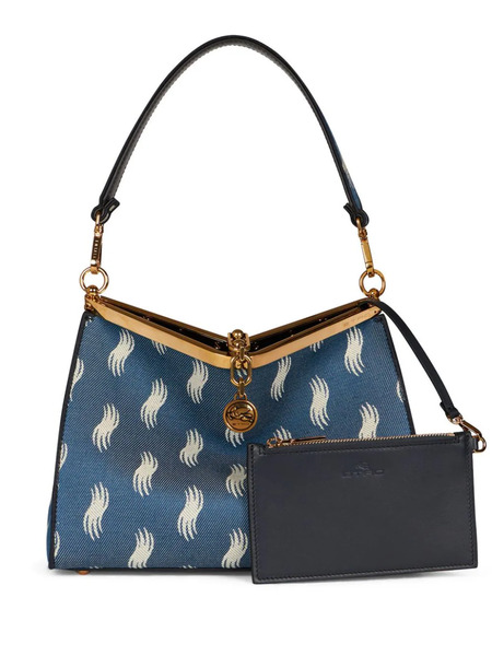  Etro Medium Vela Denim Shoulder Bag - Blue 
