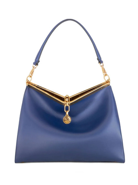  Etro Medium Vela Leather Shoulder Bag - Blue 