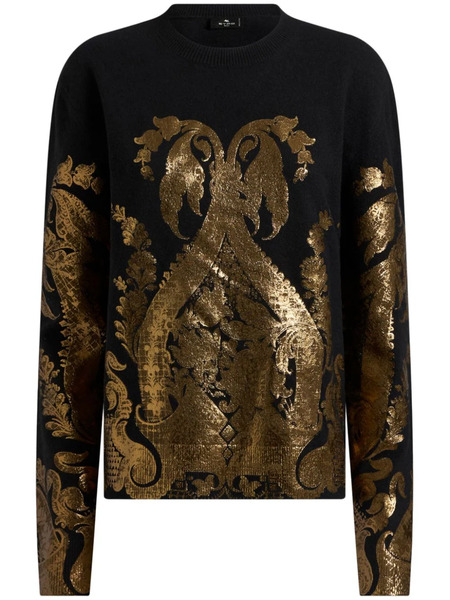  Etro Metallic-print Jumper - Black 