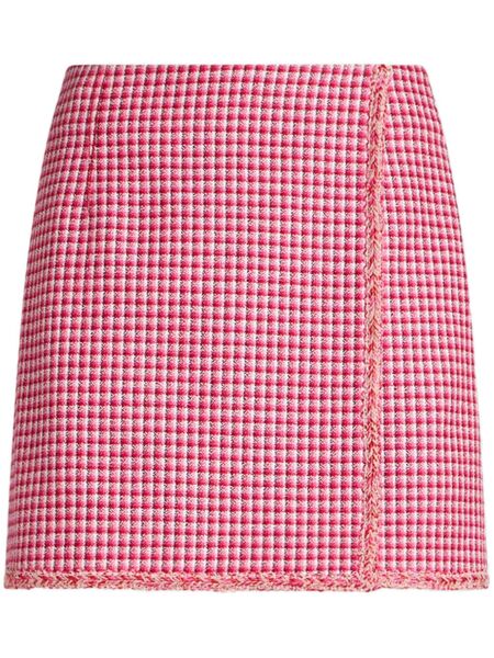  Etro Micro-check Mini Skirt - Red 