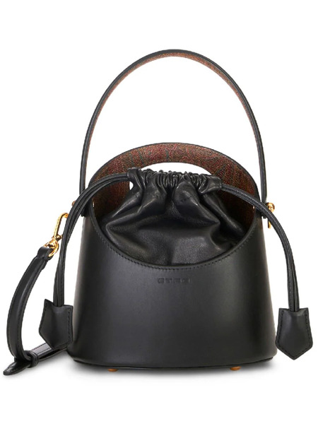  Etro Mini Saturno Leather Bucket Bag - Black 