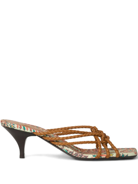  Etro 45mm Woven Kitten-heeled Sandals - Brown 