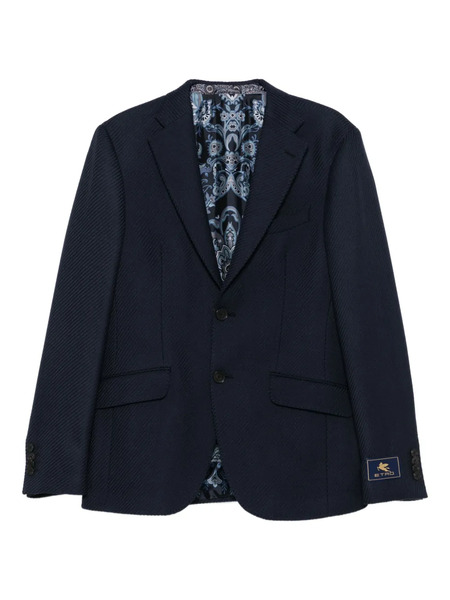  Etro Notched Patterned Blazer - Blue 