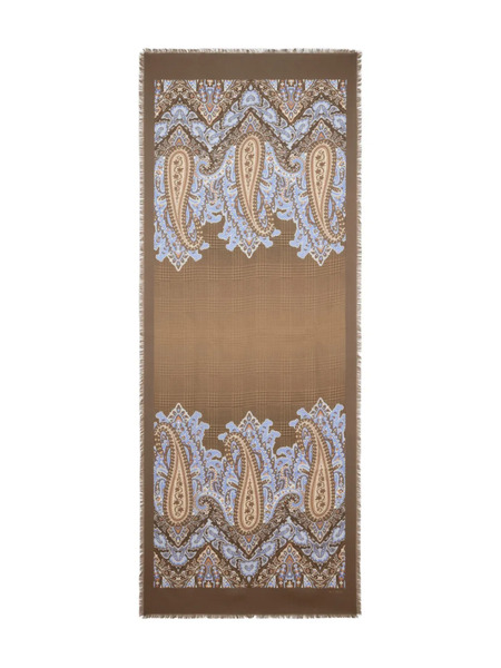  Etro Paisley Check Scarf - Brown 