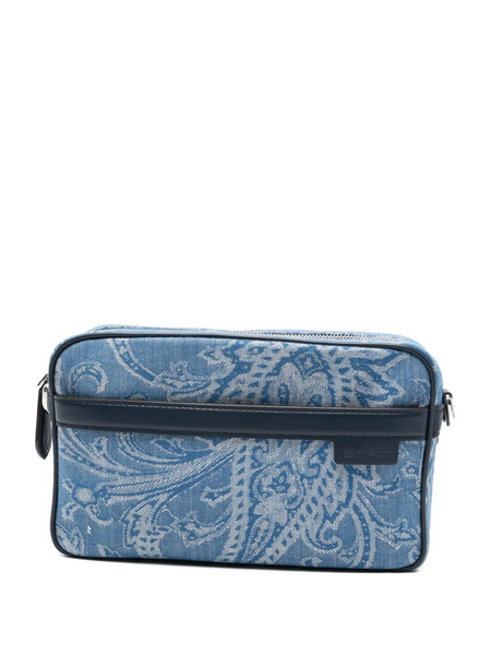 Etro Paisley Denim Messenger Bag - Blue 