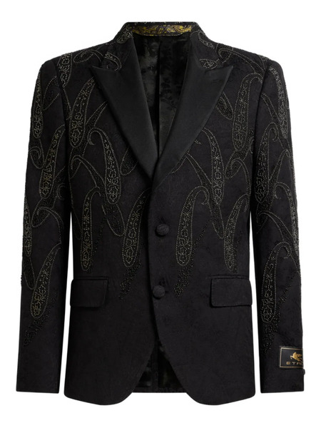  Etro Paisley Embroidery Jacquard Jacket - Black 