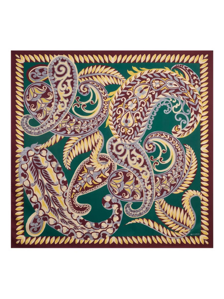  Etro Paisley Floral Silk Scarf - Red 