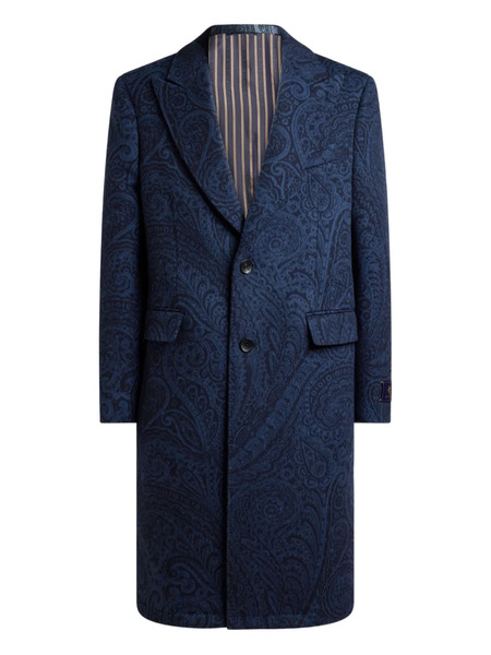  Etro Paisley-jacquard Coat - Blue 