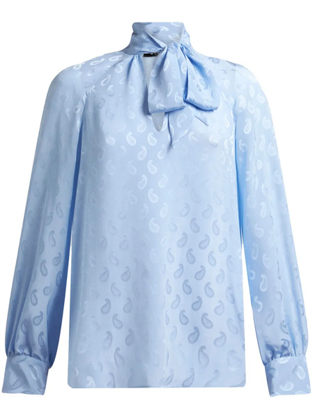  Etro Paisley-jacquard Silk Blouse - Blue 