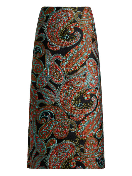  Etro Paisley Jacquard Skirt - Black 
