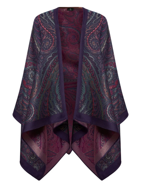  Etro Paisley Open-front Cape - Blue 