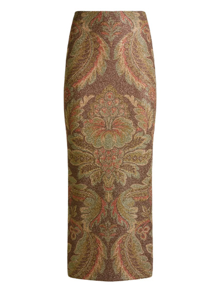  Etro Paisley-pattern Midi Skirt - Brown 