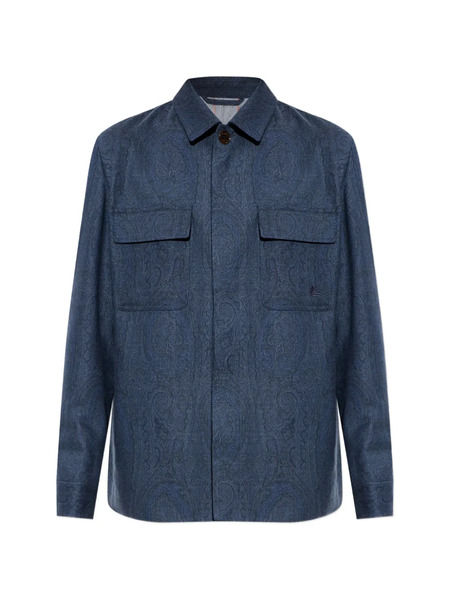  Etro Paisley-pattern Overshirt - Blue 