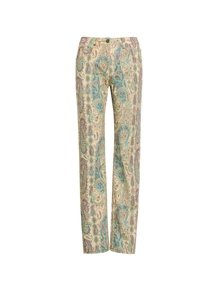  Etro Paisley-pattern Straight-leg Jeans - Neutrals 