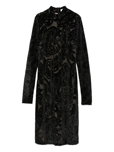  Etro Paisley-pattern Velvet Dress - Black 