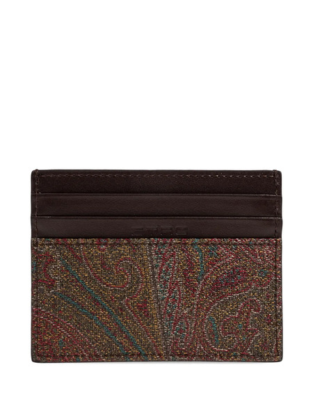  Etro Paisley-patterned Card Holder - Brown 