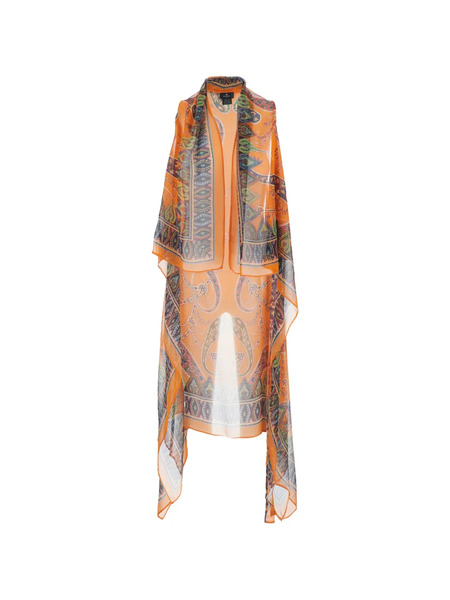  Etro Paisley Poncho - Orange 