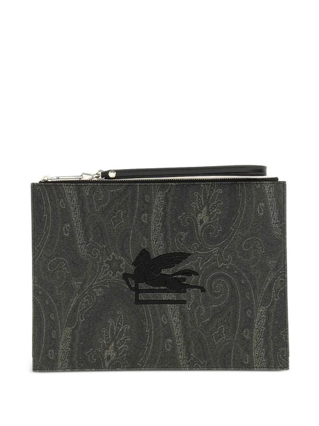  Etro Paisley-print Clutch Bag - Grey 