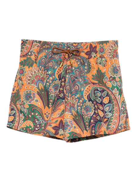  Etro Paisley-print Drawstrings Swim Shorts - Orange 