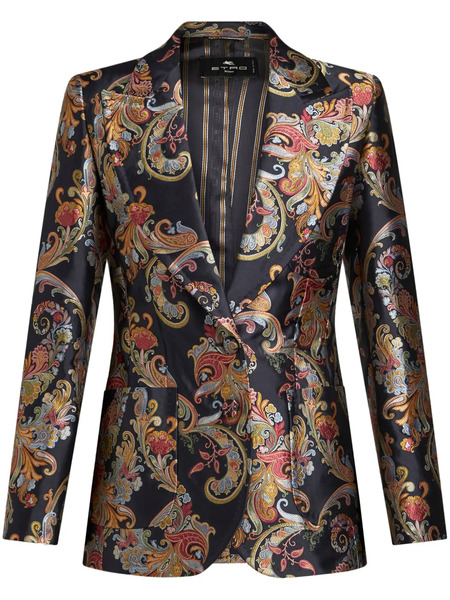  Etro Paisley-print Fil-coupé Jacquard Jacket - Blue 