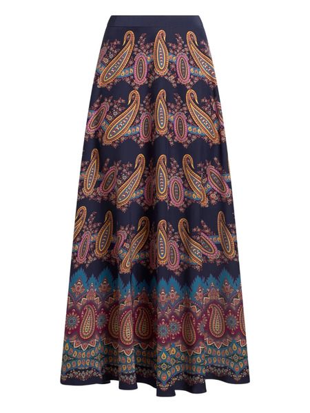  Etro Paisley-print Maxi Skirt - Blue 