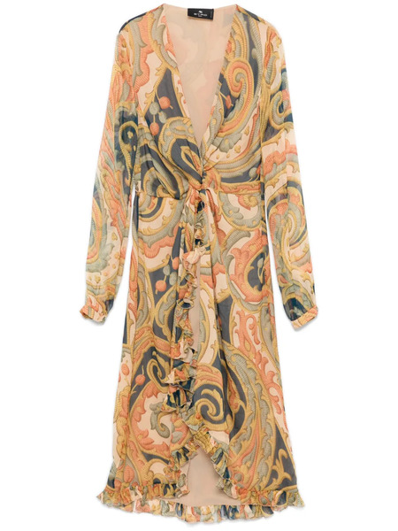  Etro Paisley-print Midi Dress - Neutrals 
