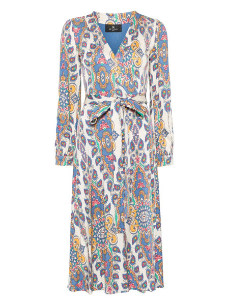  Etro Paisley-print Midi Dress - Neutrals 