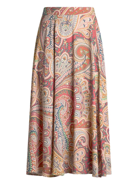  Etro Paisley-print Midi Skirt - Red 