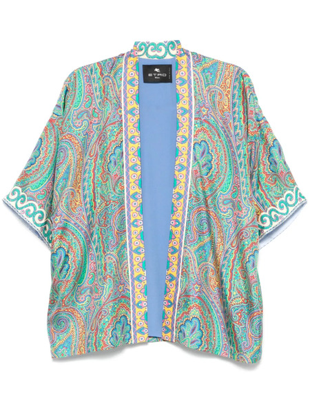  Etro Paisley-print Open-front Jacket - Blue 