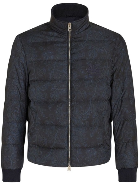  Etro Paisley-print Padded Jacket - Blue 