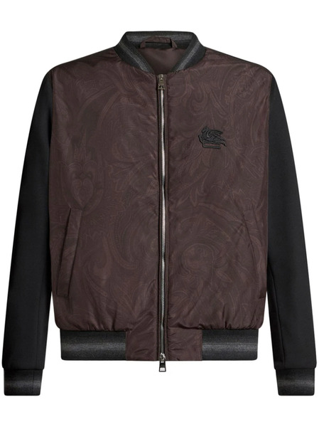  Etro Paisley-print Panelled Bomber Jacket - Brown 