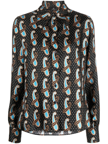  Etro Paisley-print Silk Shirt - Black 