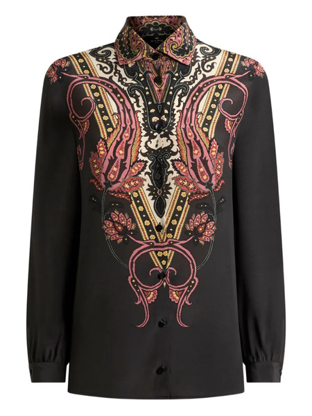  Etro Paisley-print Silk Shirt - Black 