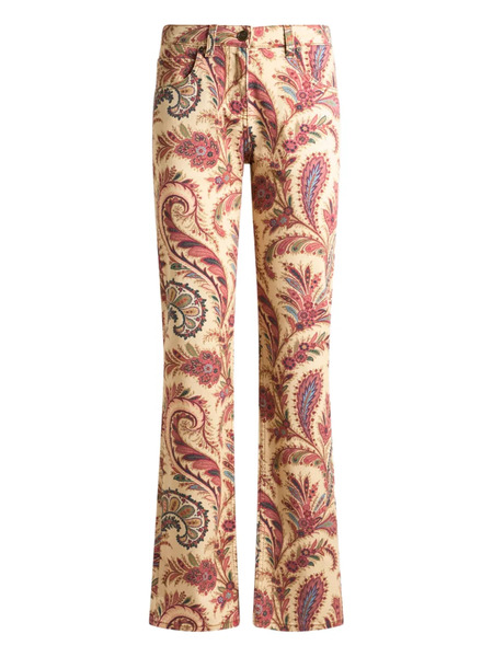  Etro Paisley-print Straight-leg Jeans - Neutrals 
