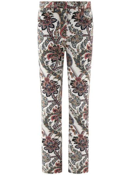  Etro Paisley-print Straight-leg Jeans - White 